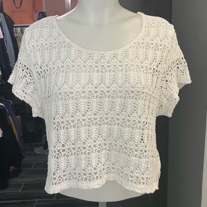 Vans White Knit Short Sleeve Top